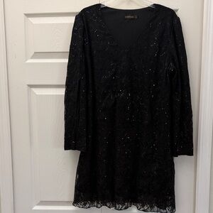 Cobian Black Sequin Long Sleeve Dress